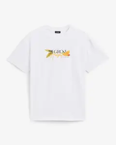 Express Negroni Cotton White Graphic T-Shirt