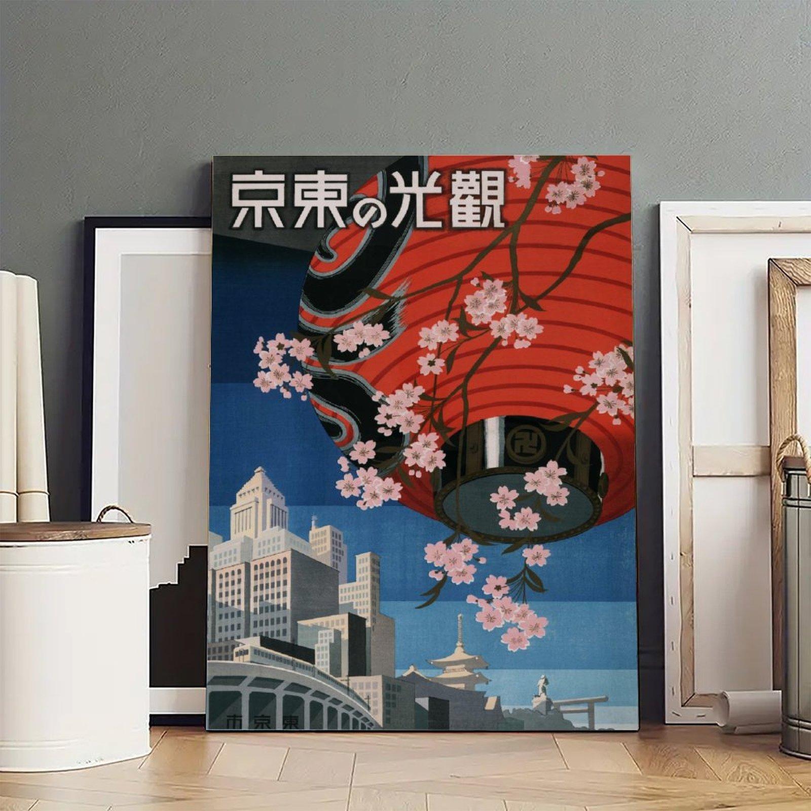 Vintage Travel Poster Come to Tokyo Japanese 1930s Poster Decorative Painting Canvas Wall Art Picture Print Modern Family Bedroom Decor