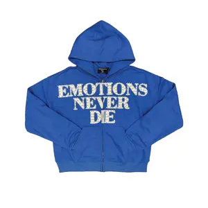 Blue ‘End’ Rhinestone Hoodie