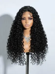 Curly Wig Water Wave Twist Lace Synthetic Wig, Ombre Blonde Deep Wave Lace Front Wig, Medium Length Coily Wig with Baby Hair, Synthetic Curly Wigs