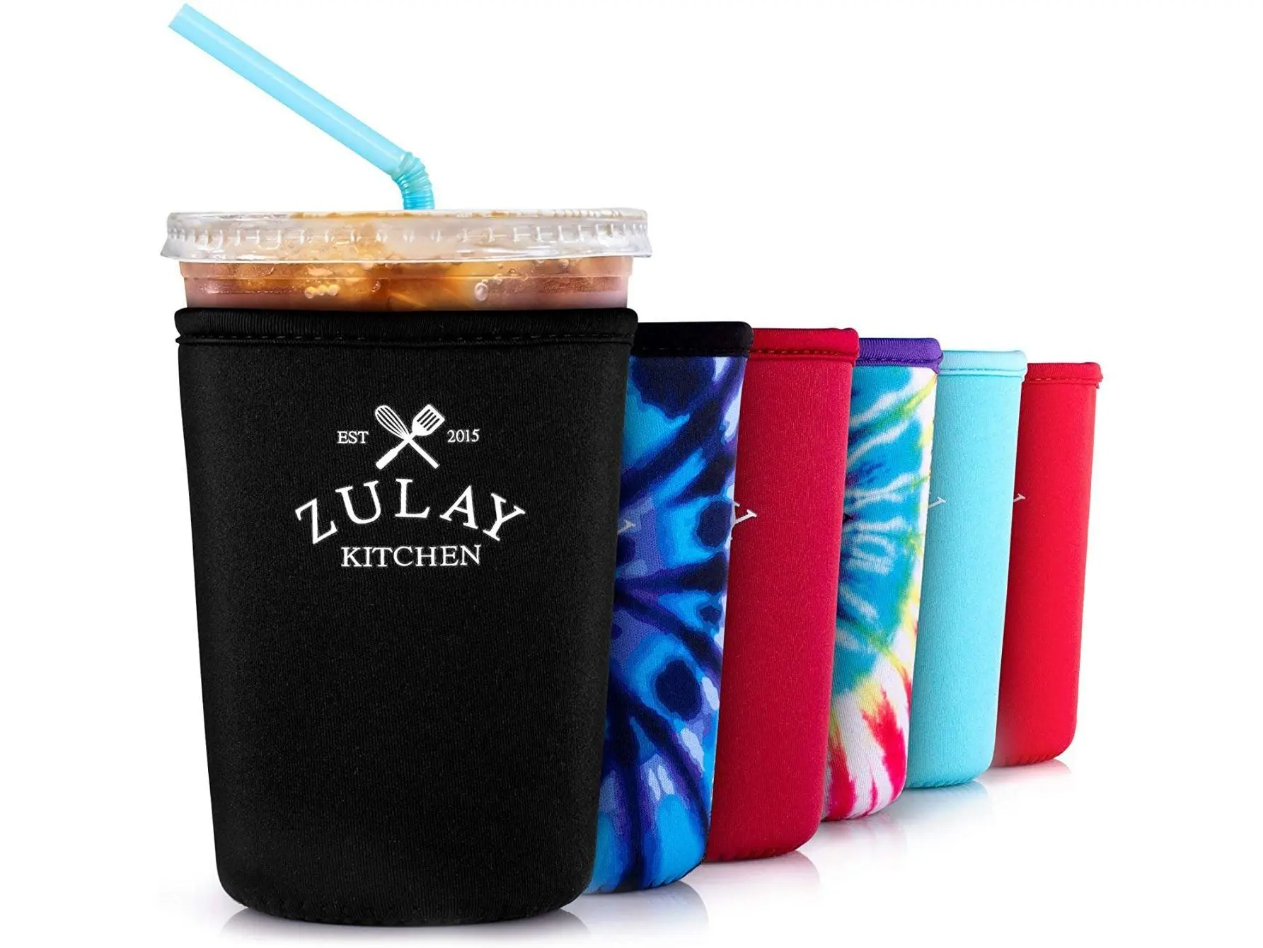 Zulay Kitchen Reusable Iced Coffee Sleeve - Thermal Insulated Cover for Medium Tumblers, Mugs & Bottles with Non-Slip Grip