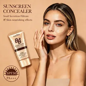 Korean 9-in-1 BB Cream with SPF 50, Multi-benefit Sunscreen & Daily Skin Essential, Full Coverage Foundation, Natural Tinted Moisturizer, Lightweight Facial Concealer, Gentle Skin Care for Oily and Dry Skin, Flawless Daily Makeup Base