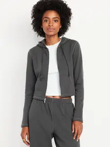 Old Navy Women's SoComfy Cropped Zip Hoodie Sweatshirt