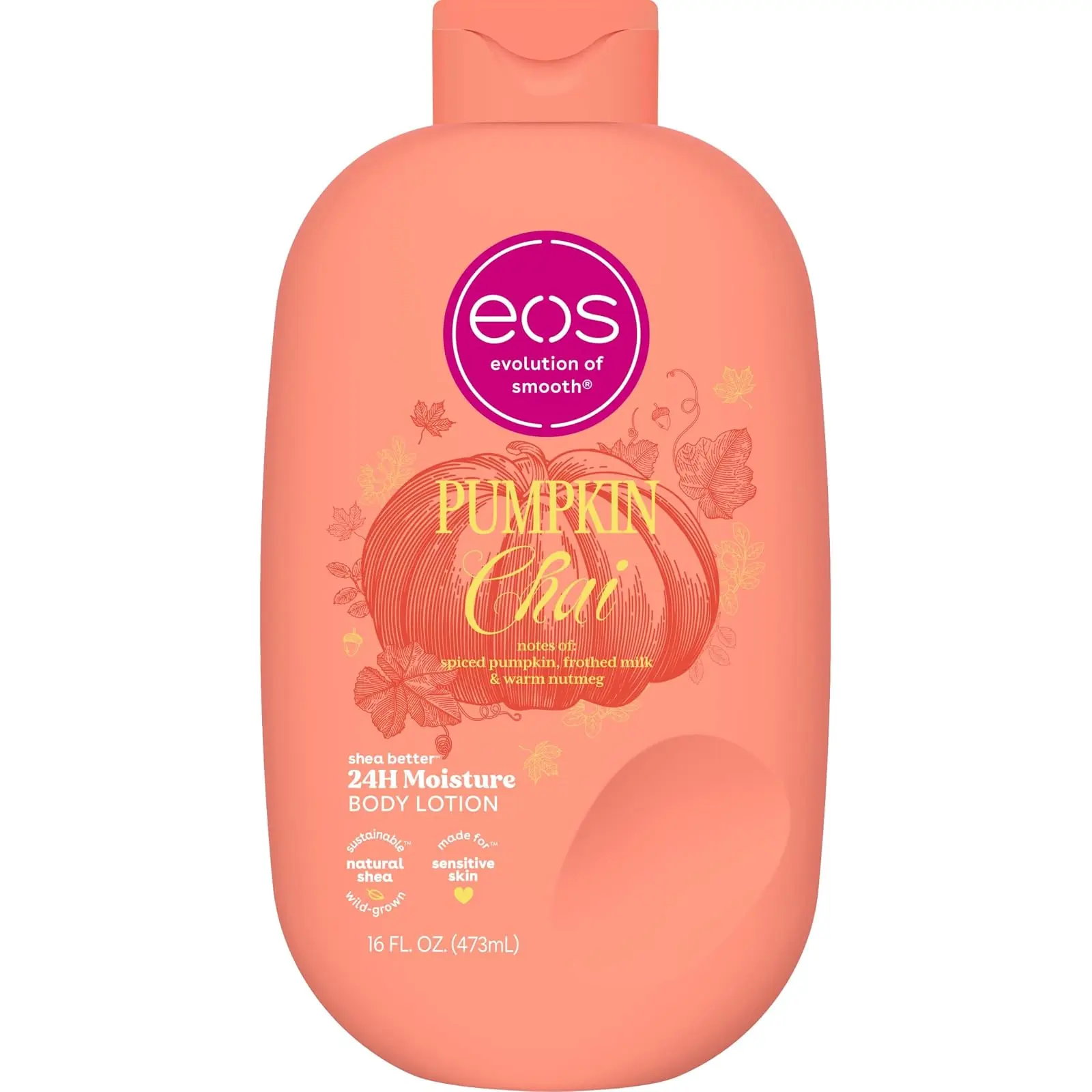 eos Shea Better Body Lotion, Pumpkin Chai, 24-Hour Moisture, 16 fl oz