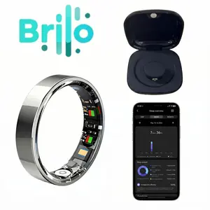 BRILO T05 Titanium Smart Wellness Ring - IP68 Waterproof Activity Tracker, Sleep & Fitness Insights, Minimalist Smart Ring Compatible with iOS & Android Wearable