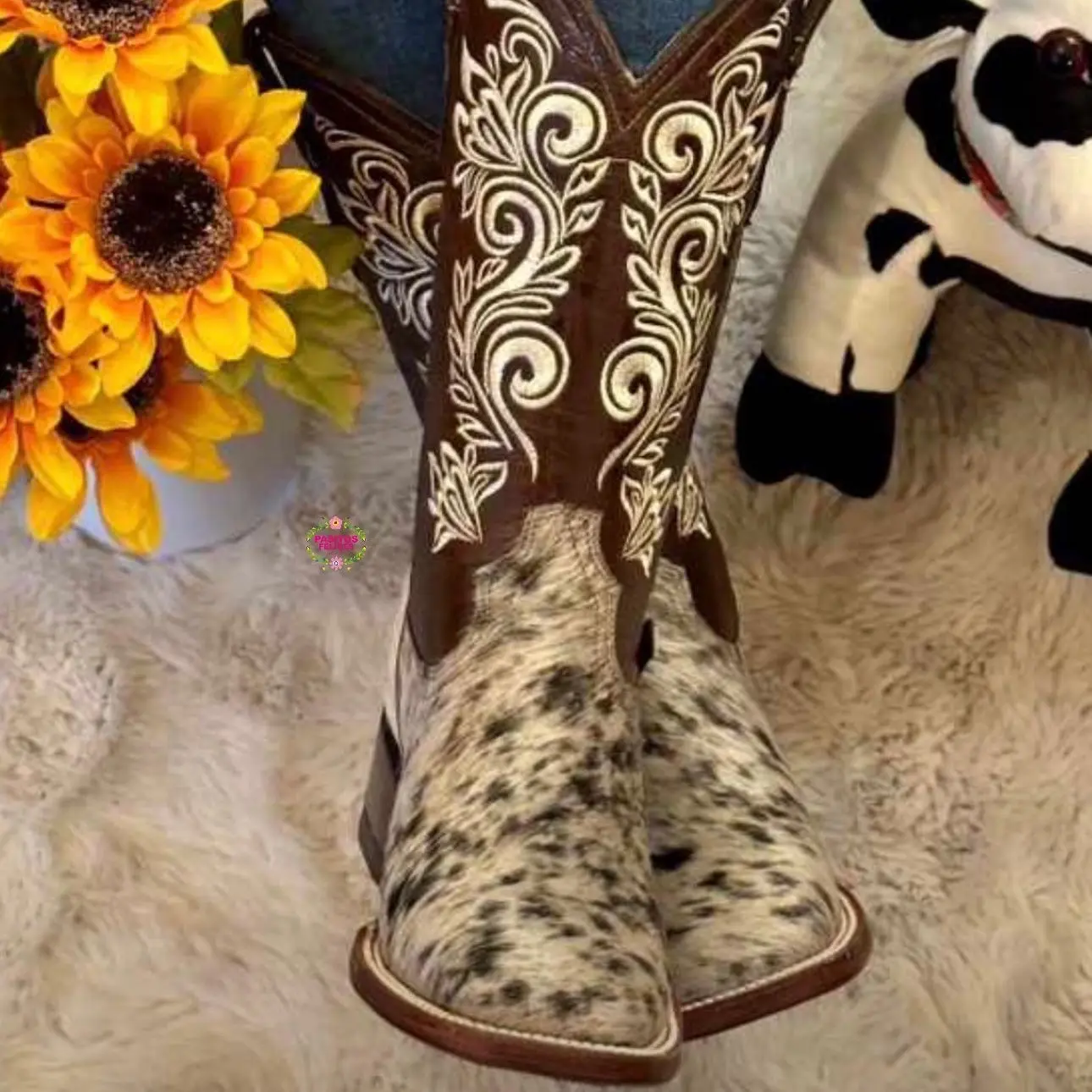 Arya Cristina Pelo de Res - Shedron Cowhide Leather Boots