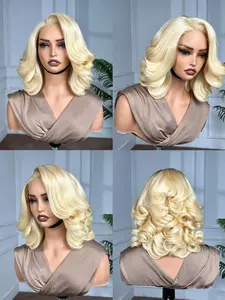 Blonde Loose Bob Wig Human Hair 13x4 Lace Front Wigs Human Hair 200 Density HD Lace Frontal Wigs Short Body Wav Wigs for Women Pre Plucked  613#