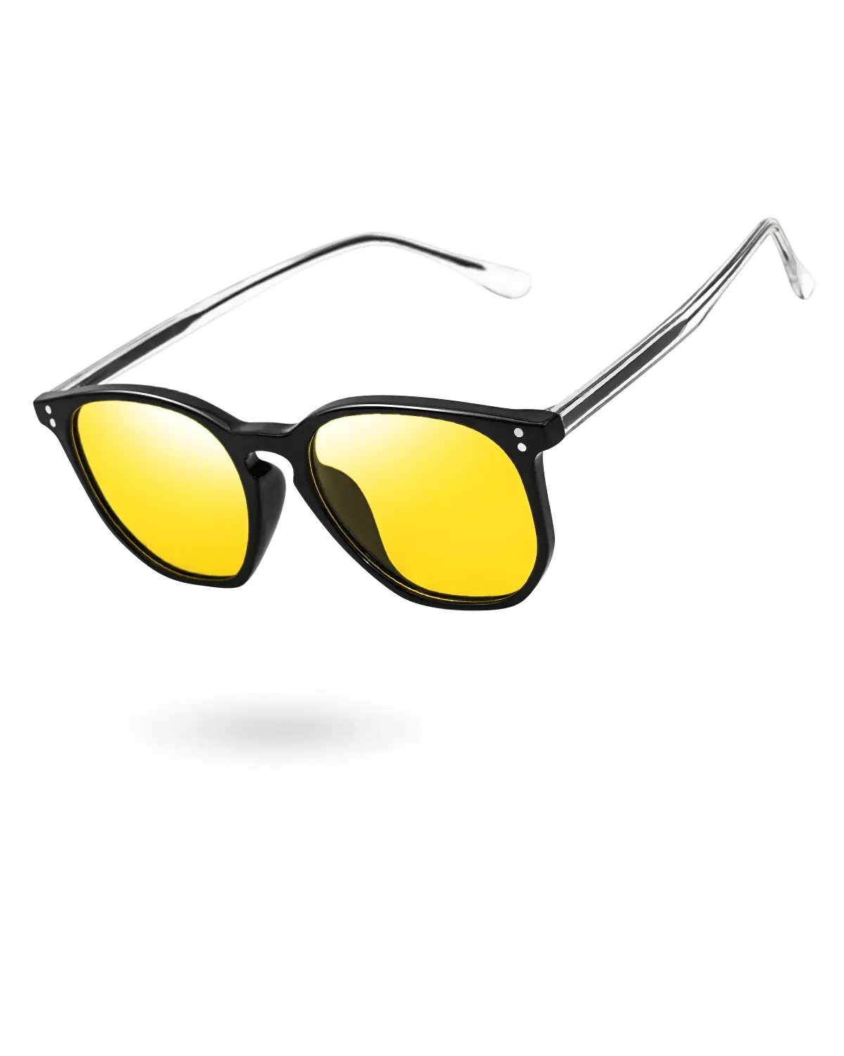 MEELOOG Night Vision Sunglasses - Over-Glasses Design for Men & Women, Anti-Glare Polarized HD Yellow Lenses, Night Driving Safety Eyewear ST0031