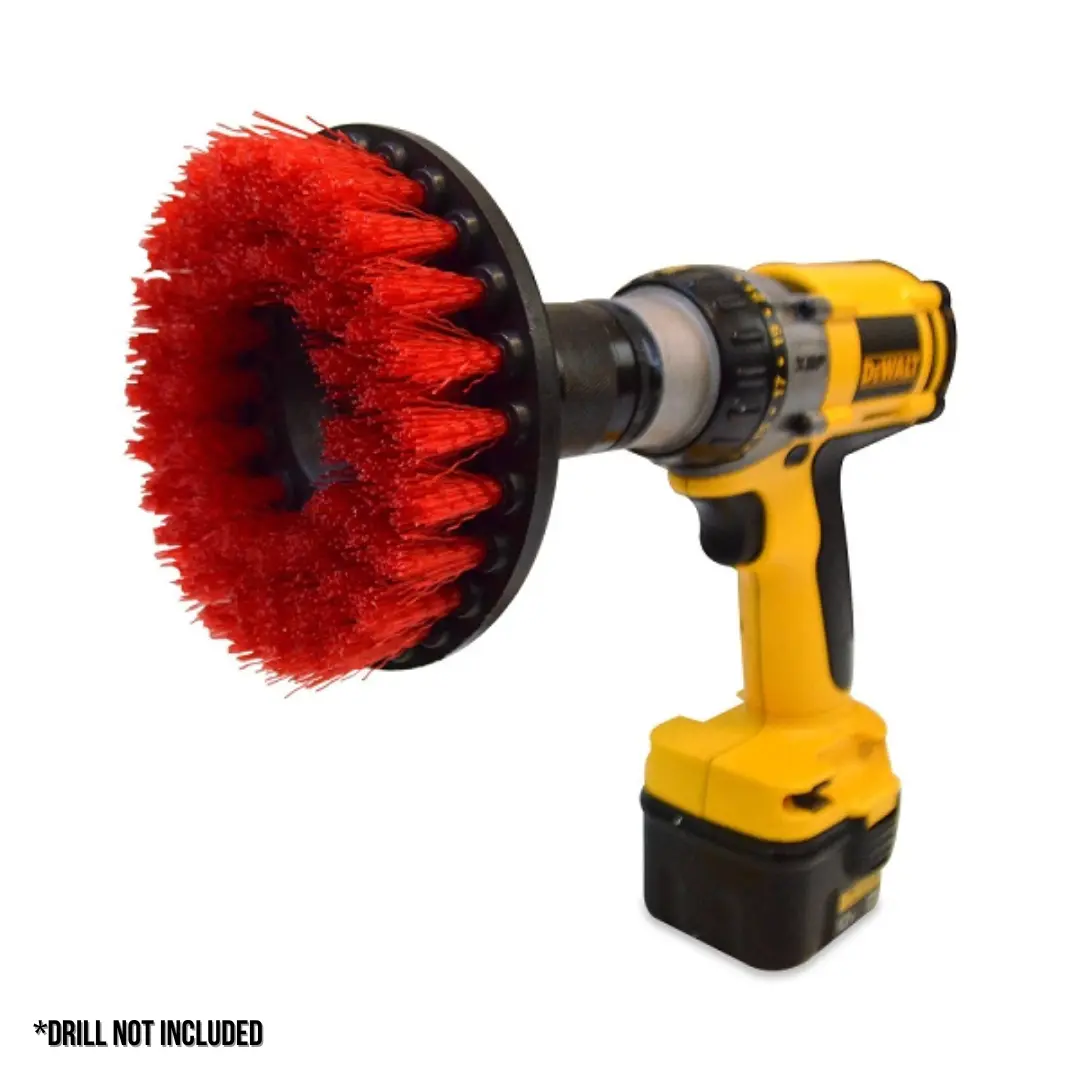 Red 5" Heavy Duty Scrubbing Brush - Cleaning Drill Brush Attachments for Electric Spin Scrubbers, Drill Brush Attachments For Cleaning