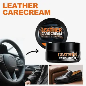 Leather Care Cleaning Cream Leather Maintenance Cream with Sponge Car Leather Repair Cream Car Interior and Furniture Leather Cleaning Cream