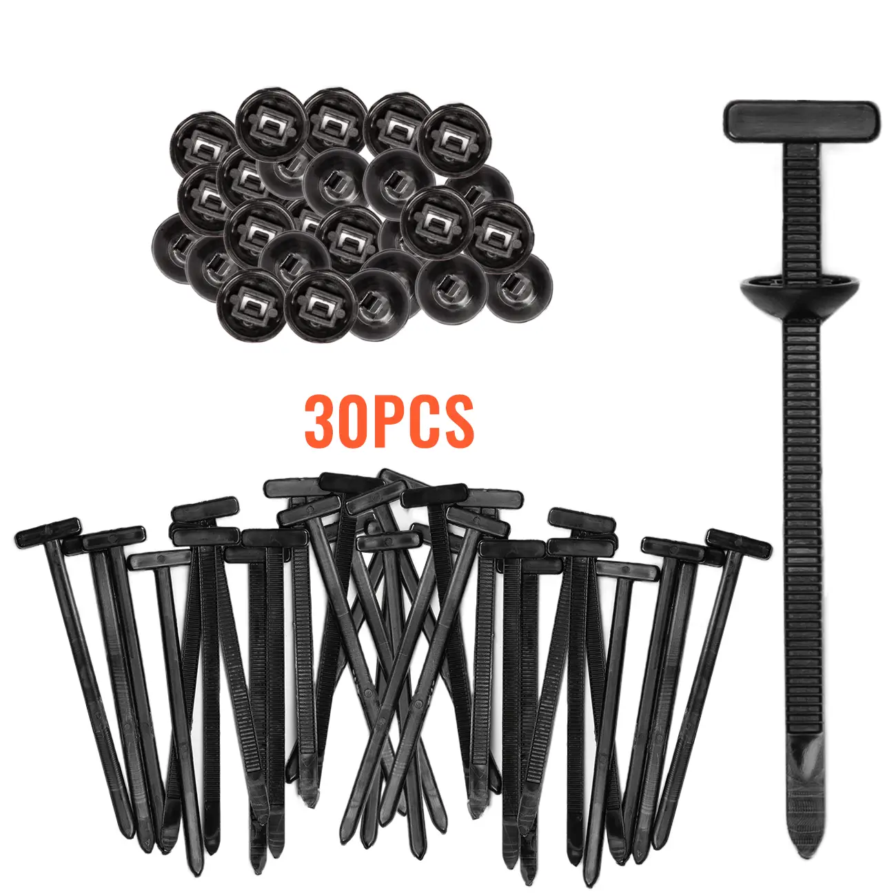 100 Pcs Nylon Universal Cable Tie Buckles - Multifunctional Zip Ties with Pin & Button Design, UV-Resistant Plastic Fasteners for Car Repairs & Daily