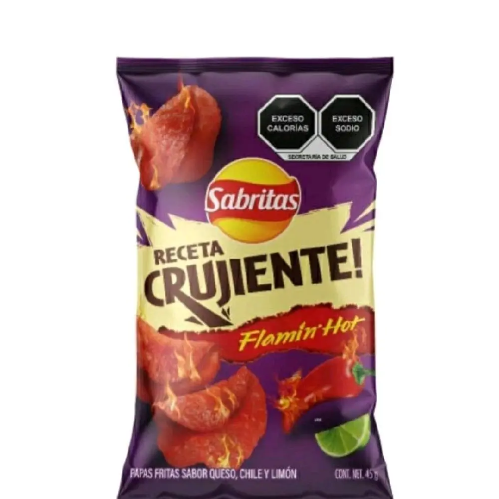 Sabritas Mexicanas Crispy Chips, Salted-Spicy Flavored Snack (Regular Bag)