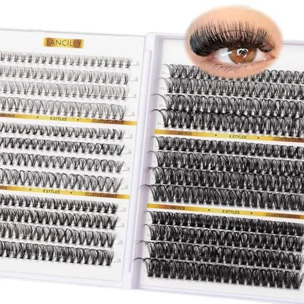 480PCS Lash Clusters 10-20MM 20D+30D+40D+60D+80D+100D Thick Volume Eyelash Extensions Natural Eyelash Clusters Individual Lashes Long Lasting D Curly Lash Extension Thin Band Soft False Lashes-6