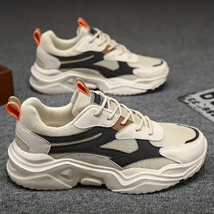 Men'S Casual Sports Shoes with EVA Soft Soles, Lightweight Running Shoes Featuring Mesh And PU Splicing, Comfortable And Breathable Dad Shoes