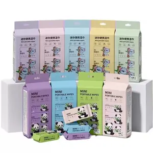 64Pcs Soft Mini Unscented Wet Wipes Portable Gentle Alcohol-Free Disposable Towels Multi-Purpose for Travel Hotel Outdoor Home Pet Cleaning Perfect Gift