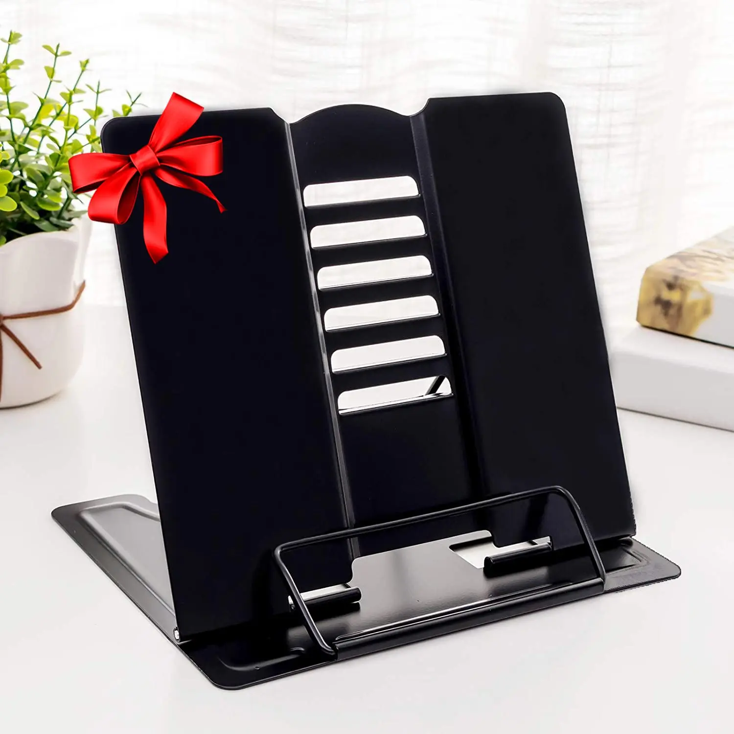 Book Stand Adjustable Metal Desk Reading Holder Cookbook Tablet Document Rest