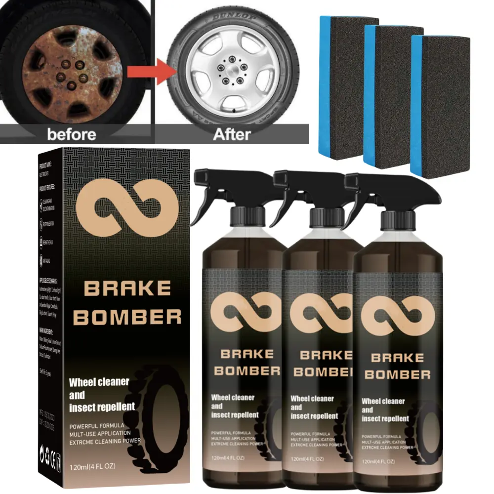 120ML Brake Bomber Cleaner Powerful Non-Acid Wheel Cleaner, Perfect for Cleaning Wheels and Tires, Car Rim Cleaner & Brake Dust Remover,Automobile Wheel Cleaner