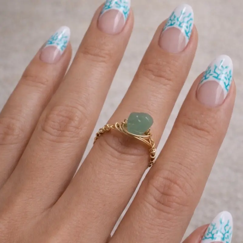 Handmade Green Aventurine Stacking Ring for Women - Delicate and Elegant, Healing Crystal Jewelry
