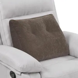 Soft Dual Layer Shredded Memory Foam Back Support Lumbar Pillow for Recliner Couch, Ergonomic Orthopedic Lumbar Cushion for Elderly Lower Back Pain Relief, Brown
