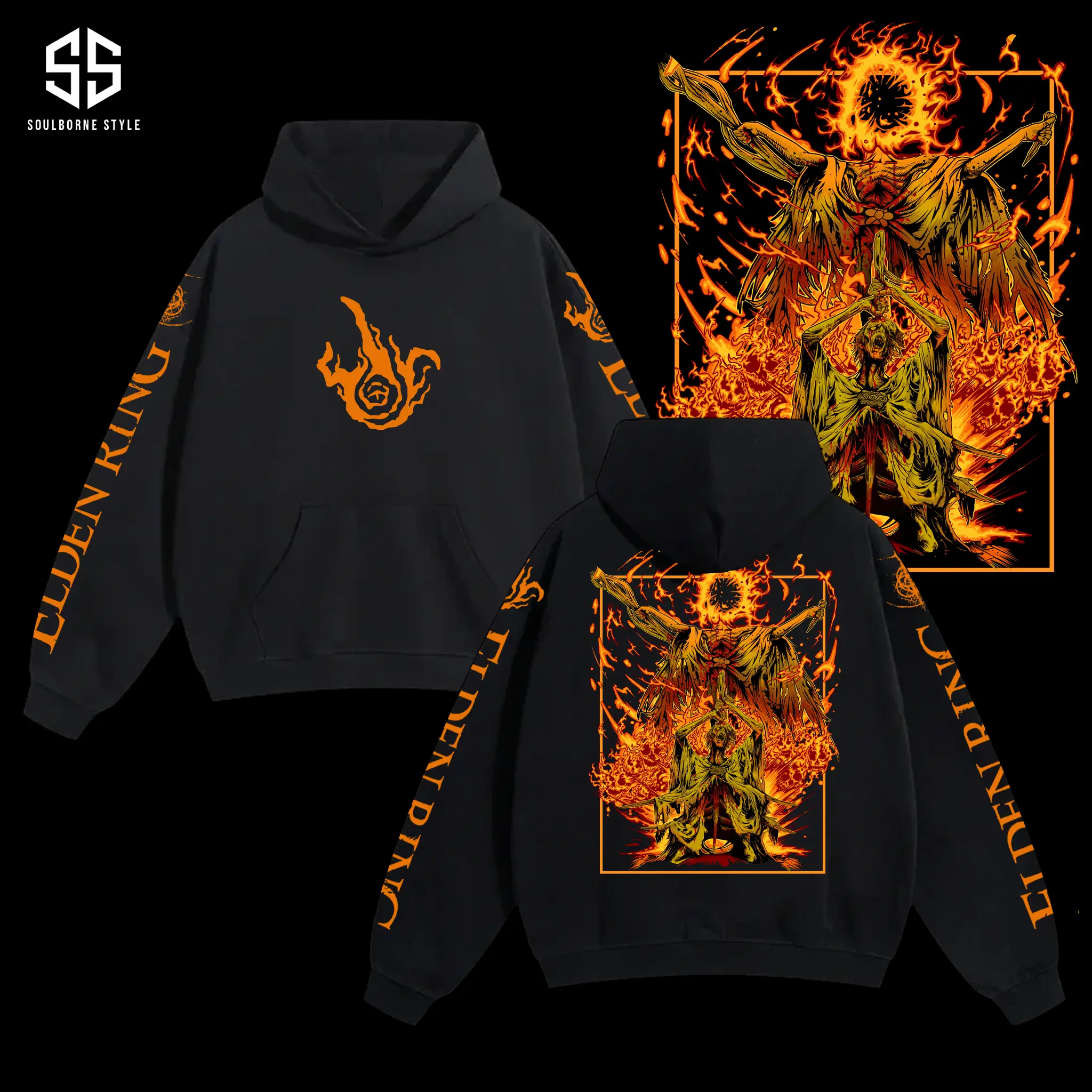 [Soulsborne Style] Vintage Midra Lord of Frenzied Flame - Elden Ring Unisex Hoodie, Soulsborne Gaming Apparel, Game Shirt, Video Game Clothes, Boy Merch, Gift For Him, Gift For Her, Soulslike Streetwear