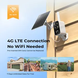[SummerWins] 2K Solar 4G Outdoor Security Camera, 180° Panoramic View, Full Color Night Vision, AI Human Detection, IP65 Waterproof Wireless Surveillance Camera No WiFi Needed