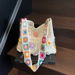 Women’s Large-Capacity Knit Tote Shoulder Bag, 2026 New Yarn Openwork Woven Casual Beach Bag, Shipping Included for Spring/Summer (Sports & Outdoor Gym Accessory), Knit Bag