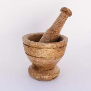 Wooden Mortar & Pestle