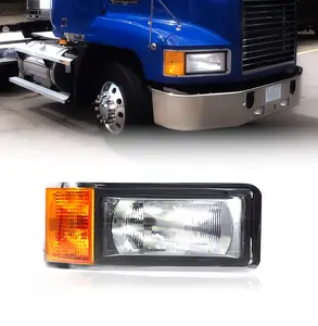 Torque Headlight Passenger Right Side w/Turn Signal Replacement for 1990-2006 Mack CH600 CH612 CH613 semi Trucks (Only for Set Back Axle) [Included All Bulbs] Assembly DOT SAE Approved (TR046-R)