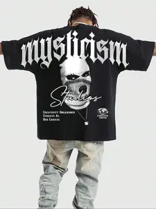 Men's Summer Bat Shirt,Lazy Loose Fit Casual Short Sleeve Top, Versatile Daily Wear & Vacation Essential, Batwing Streetwear