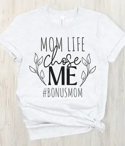 Mom Life Chose Me Shirt, Trendy Bonus Mom Tee, Cute Stepmom Gift, Mother's Day Shirt For Bonus Parents, Stylish Blended Family T-Shirt