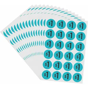 Hybsk 600 Count Garage Sale Price Stickers Yard Rummage Sale Labels 1 Dollar 3/4 inch Retail Sale Clearance Stickers