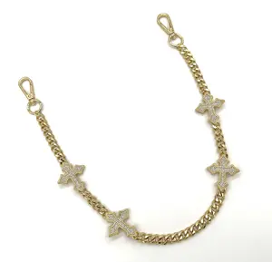 Gold Silver Cuban ICED-OUT Cross Gothic Streetwear Pants Chain Jeans Chain