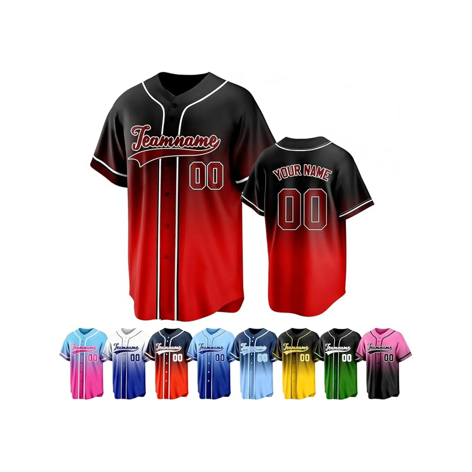 [S-4XL] Custom baseball uniforms, can be printed with names, numbers, and team logos.Unisex sports team uniforms