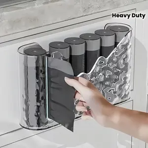 Large Capacity Garbage Bag Storage Box, Heavy Duty Corner Wall Mount Organizer, No Drilling Kitchen Bathroom Toilet Bin Holder, Pull-Out Design