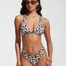 CRZ YOGA Twist Front Bikini Tops for Women - Padded V Neck Criss Cross Back Triangle Sexy Swim Bathing Suit