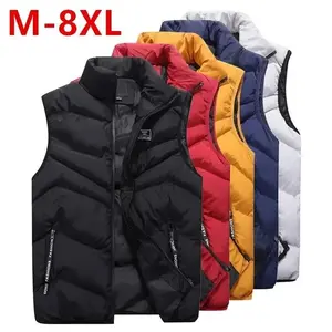8XL 7XL Plus size vest  Men Jacket Sleeveless Vests Winter Jackets man Casual Coats Men's Vest Cotton Thicken Waistcoat