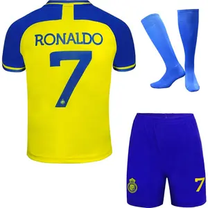 Ronaldo No #7 Nassr Riyadh Al Home Football Soccer Jersey/Shorts Socks Gift Set