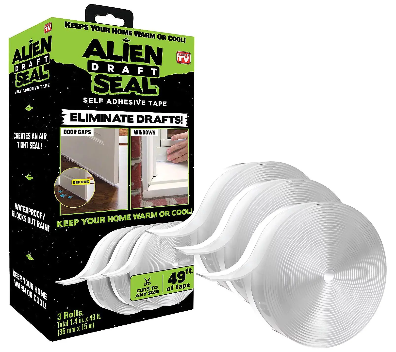 Alien Seal Anti-Draft Adhesive Instant-Insulation Sealing Tape for Tools & Hardware Use