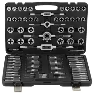 VEVOR Tap and Die Set, TikTokShopBlackFriday, 110-Piece Include Metric Size M2 to M18, Bearing Steel Taps and Dies, Essential Threading Tool for Cutting External Internal Threads, with Complete Accessories and Storage Case
