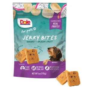 Dole for Pets Fruit Jerky Bites Dog Treats, Banana and Dragon Fruit - Flavored with Real Fruits, No Wheat, Corn, Soy, Artificial Flavors, Colors, or Preservatives, 6 Oz