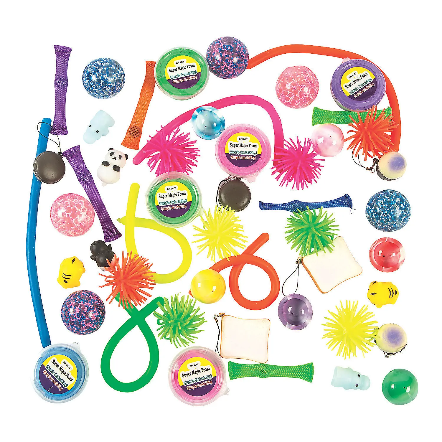 50-Pc Assorted Sensory Fidget Toy Bundle - DIY Beading, Jewelry Making, Fidget Relief, Classroom Prizes, Carnival Games, Great for After-School Programs