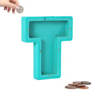 Initial-T Wooden Letter Piggy Bank Piggy Bank Creative English Alphabet Letter Storage Tank for Boys and girls Alphabet Money Bank Thanks Giving Gifts