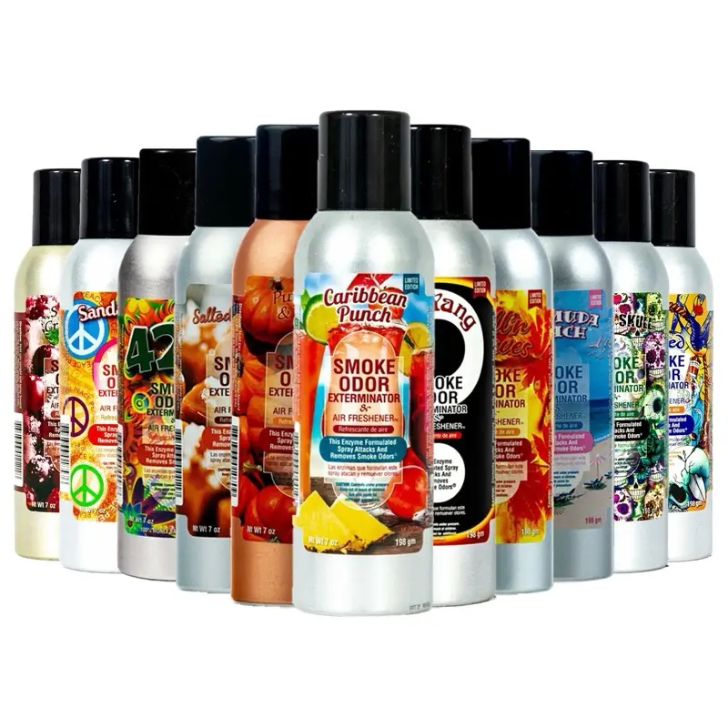 Smoke Odor Exterminator Air Freshener Spray - 2-Pack 7oz Mixed Fruity Pineapple Fragrance Bottles, 24-Month Shelf Life, Instant Removal for Smoke/Pet Food Odors, Longlasting Fresh for Homes & Cars, Safe Home Care Supply