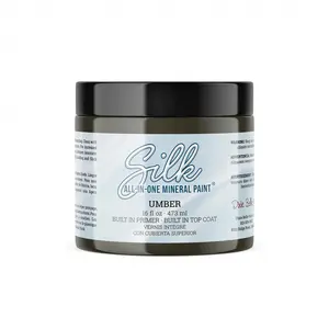 Dixie Belle Silk All-in-One Mineral Paint | Umber (16oz) | All-in-One Water Based Primer + Topcoat | Durable Furniture Paint | Low Reflective Finish