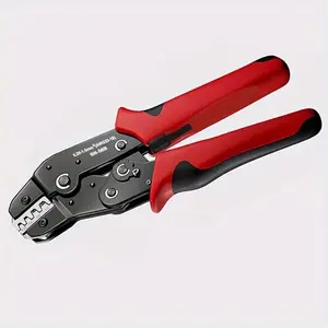 Crimping Tool with Ratchet, Ratcheting Wire Crimper Tool for Open Barrel Terminal Connectors, Electrical Crimping Tool, Crimping Pliers for 20-14 AWG