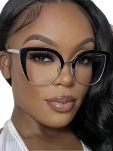 Cute Cat Eye Frame Eyeglasses, High Quality Eyeglasses, Fashionable Eyeglasses for Women & Men, Fashion Eyewear, Fashion Eyeglasses for Work, Daily Clothing Decor, Perfect for Student Daily Use, Fashionable Frames Glasses