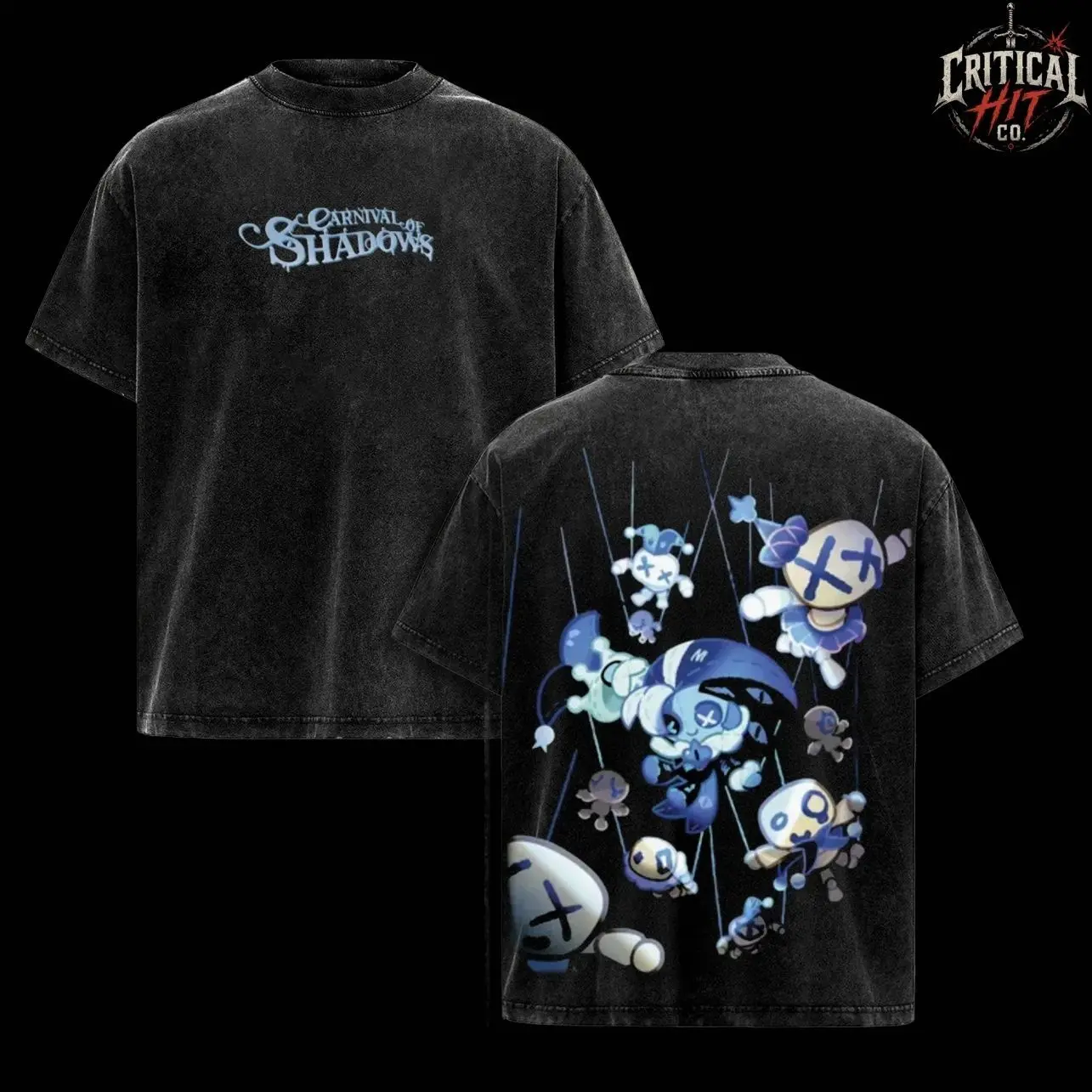 Vintage Shadow Milk Cookie Carnival of Shadows Acid Wash Oversized T-Shirt, Retro Cookie Run Kingdom Gaming Graphic Tee, Premium Heavyweight Cotton Dark Fantasy Streetwear Fashion Top, Y2K RPG Aesthetic Unisex Gamer Merch, TikTok Viral Washed Tee MMP