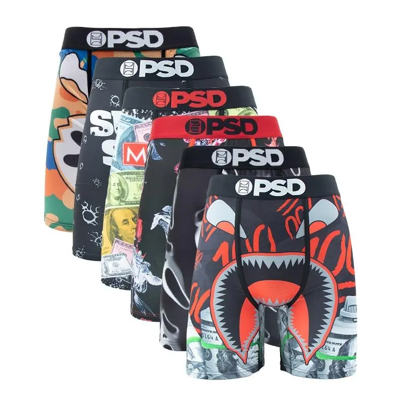 6 Pack Men Graphic Printed Boxer Briefs, Comfort Everyday Underwear