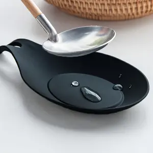 1pc Spoon Rest - Stove Kitchenware Holder - Easy to Clean Ladle Mat - High-Quality Spoon Rest Pad, No Electricity Needed - Kitchen Mat - Silicone Spoon Rest - Heat-Resistant Spoon Pad - Spoon Tray Mat - Suitable for Kitchen Organization - Multi-Func