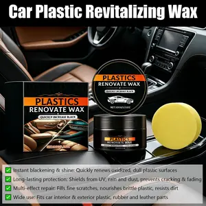 Car Plastics Renovate Wax & Cleaning Cream Kit for Car Interior Leather Care - Effective Cleaner & Repair Solution for Automotive Leather Surfaces